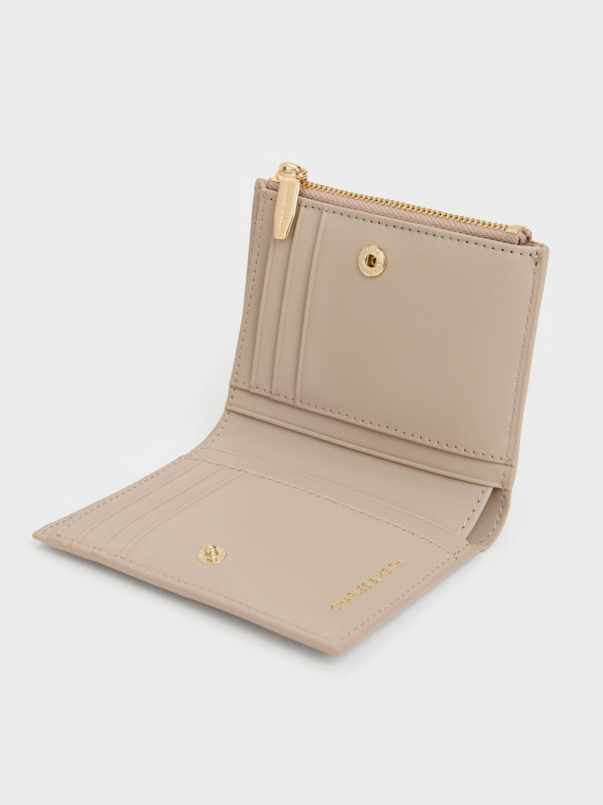 CHARLES & KEITH Popular / Harmonee Top-Zip Small Wallet - Taupe