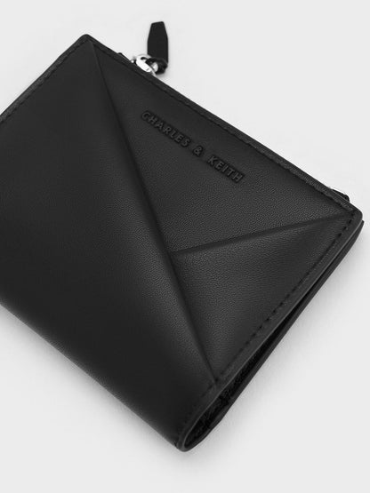 CHARLES & KEITH Essential / Midori Geometric Top-Zip Wallet - Noir