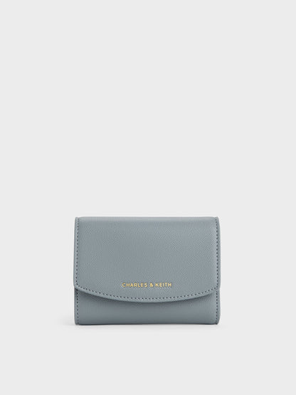 CHARLES & KEITH Sale / Briony Curved Flap Wallet - Smoky Blue