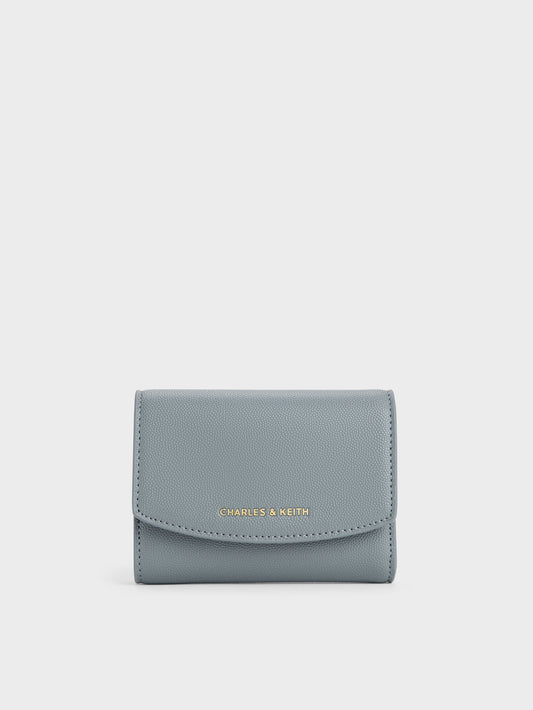 CHARLES & KEITH Sale / Briony Curved Flap Wallet - Smoky Blue