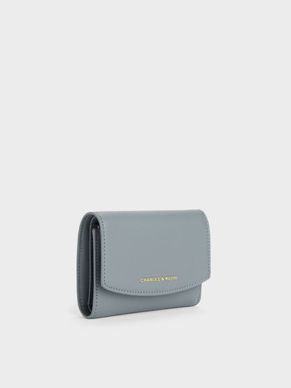 CHARLES & KEITH Sale / Briony Curved Flap Wallet - Smoky Blue
