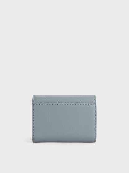 CHARLES & KEITH Sale / Briony Curved Flap Wallet - Smoky Blue