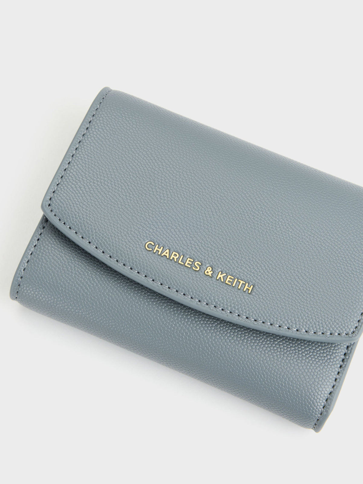 CHARLES & KEITH Sale / Briony Curved Flap Wallet - Smoky Blue