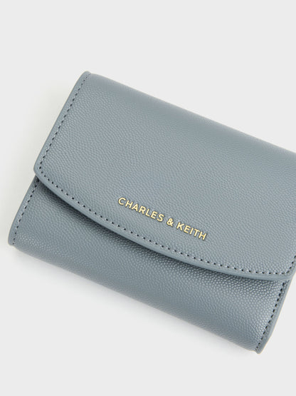CHARLES & KEITH Sale / Briony Curved Flap Wallet - Smoky Blue
