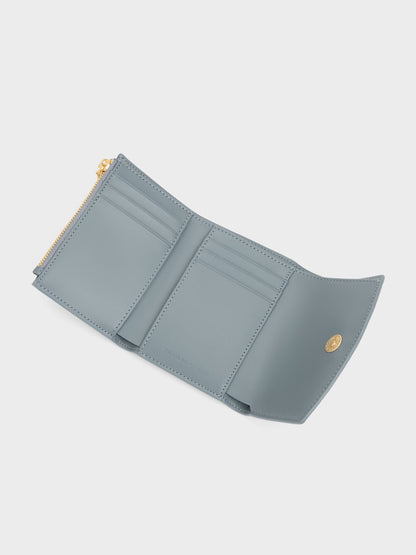 CHARLES & KEITH Sale / Briony Curved Flap Wallet - Smoky Blue