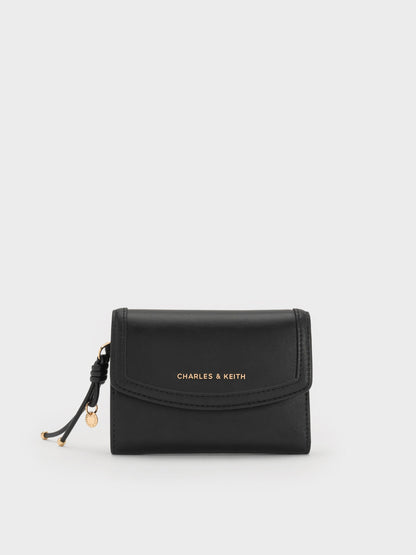 CHARLES & KEITH New / Haylen Front-Flap Small Wallet - Black
