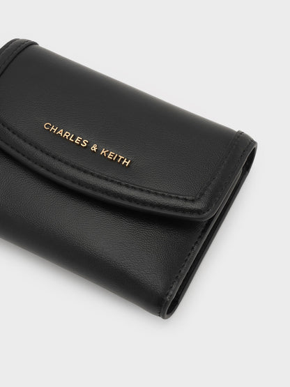 CHARLES & KEITH New / Haylen Front-Flap Small Wallet - Black