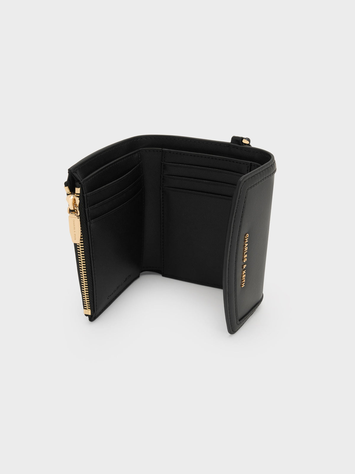 CHARLES & KEITH New / Haylen Front-Flap Small Wallet - Black