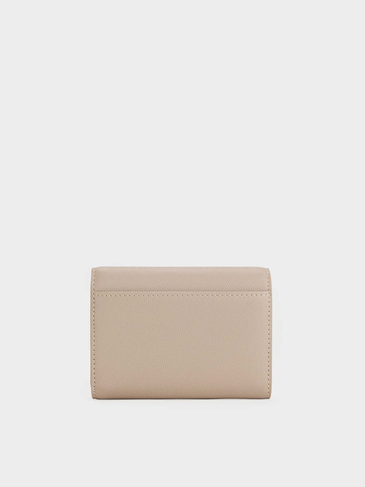 CHARLES & KEITH Best Seller / Briony Curved Flap Wallet - Taupe