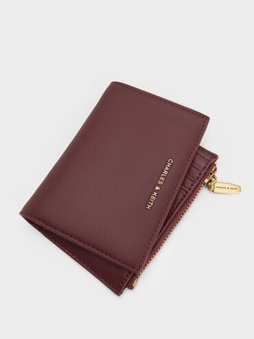 CHARLES & KEITH Great Value / Harmonee Top-Zip Small Wallet - Mulberry Plum