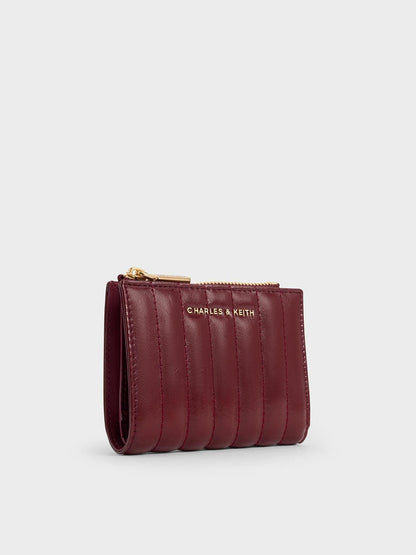 CHARLES & KEITH Trusted / Donna Panelled Top-Zip Wallet - Burgundy