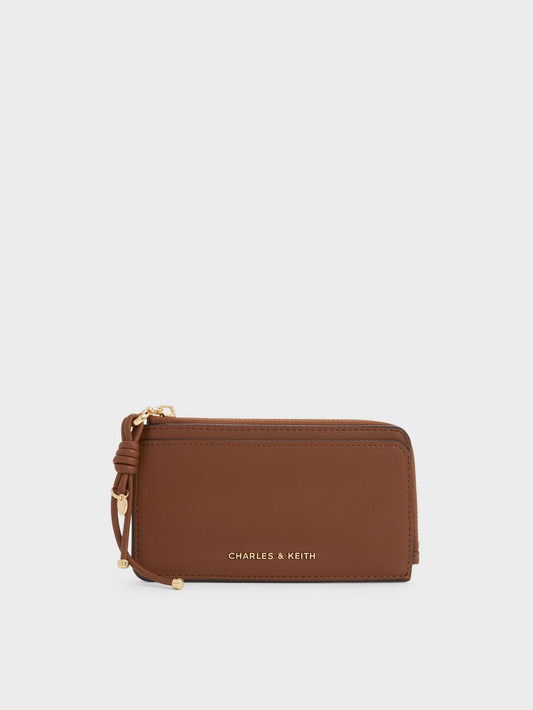 CHARLES & KEITH Top Pick / Everleigh Zip-Around Card Holder - Chocolate