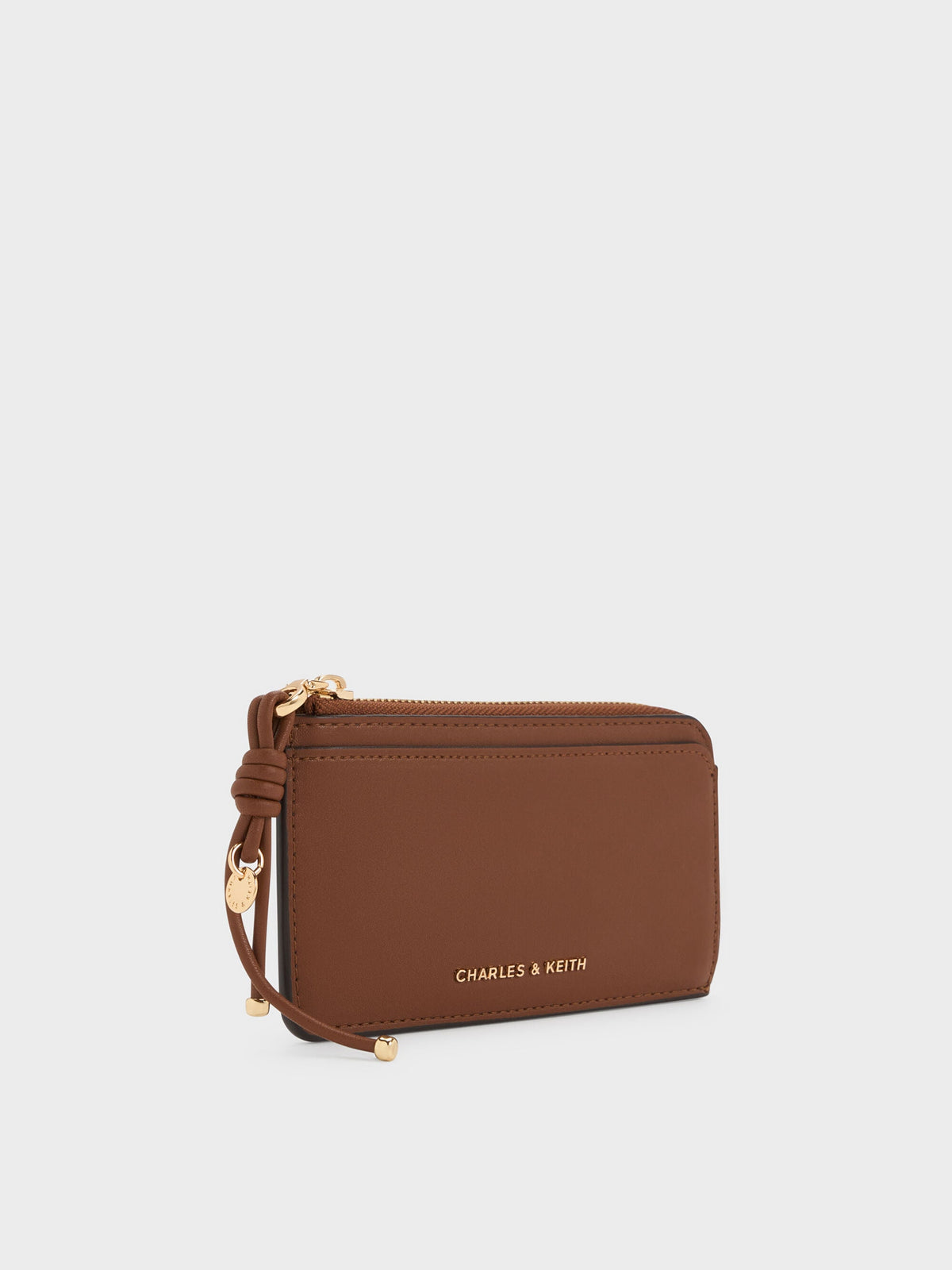 CHARLES & KEITH Top Pick / Everleigh Zip-Around Card Holder - Chocolate