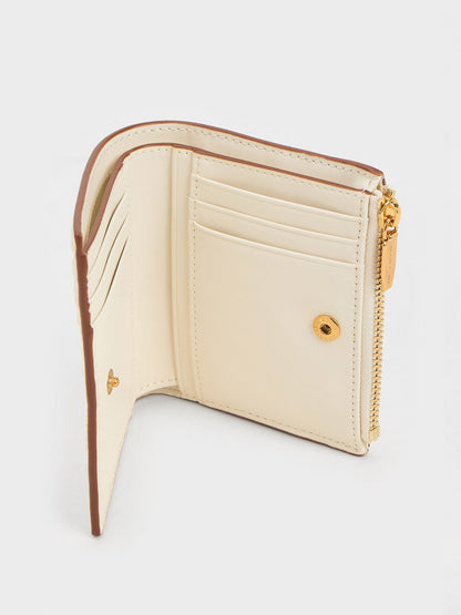 CHARLES & KEITH Top Pick / Apolline Textured Top-Zip Wallet - Cream
