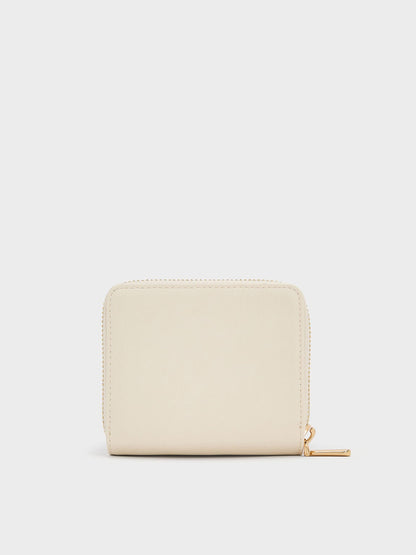 CHARLES & KEITH Popular / Finley Zip-Around Small Wallet - Cream