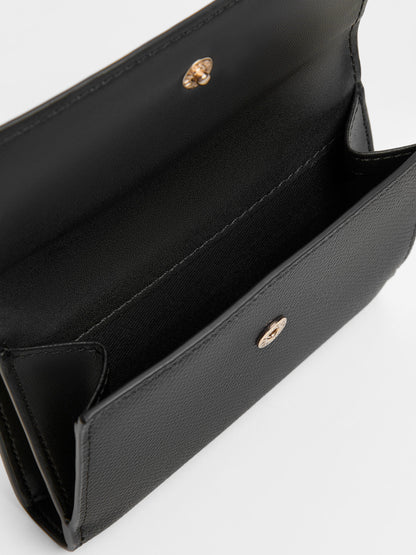 CHARLES & KEITH Trending / Tricha Turn-Lock Wallet - Black