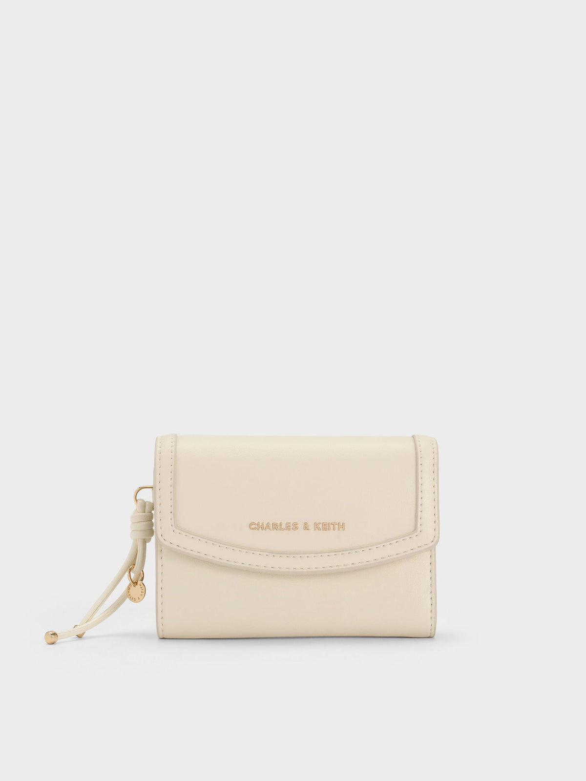 CHARLES & KEITH Premium / Haylen Front-Flap Small Wallet - Cream