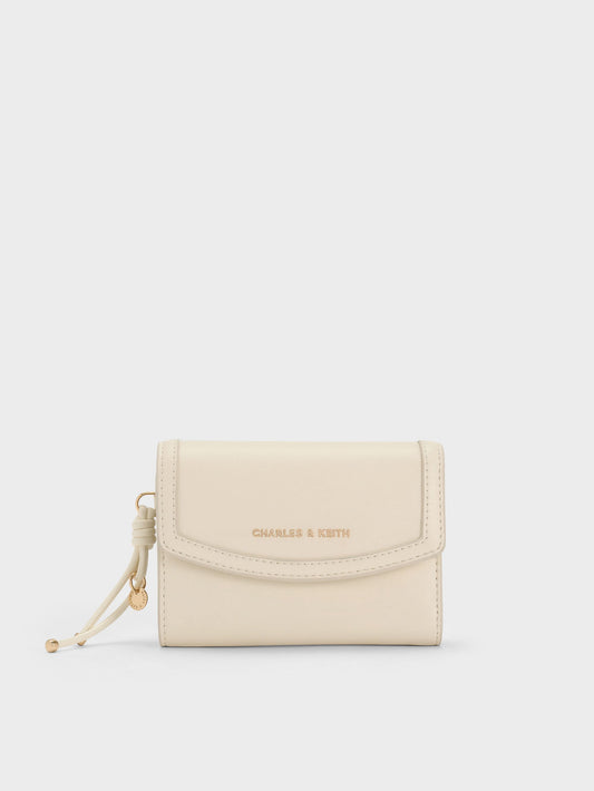 CHARLES & KEITH Premium / Haylen Front-Flap Small Wallet - Cream