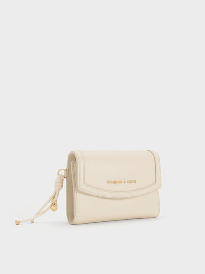 CHARLES & KEITH Premium / Haylen Front-Flap Small Wallet - Cream