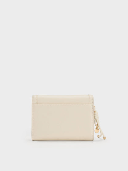 CHARLES & KEITH Premium / Haylen Front-Flap Small Wallet - Cream