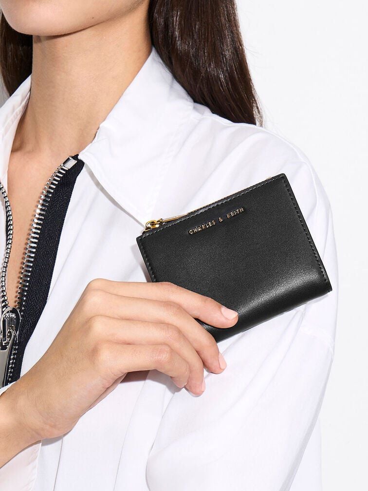 CHARLES & KEITH Signature / Harmonee Top-Zip Small Wallet - Black