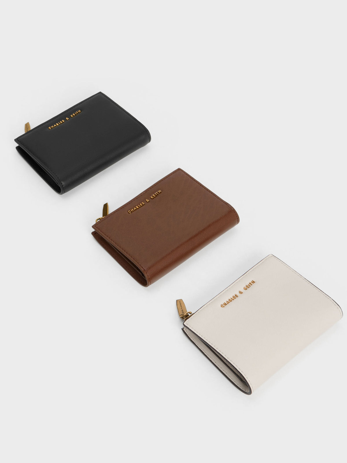 CHARLES & KEITH Signature / Harmonee Top-Zip Small Wallet - Black
