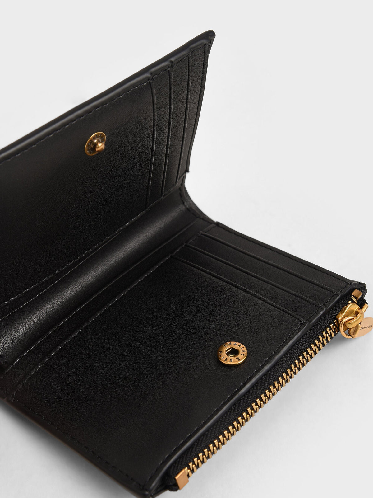 CHARLES & KEITH Signature / Harmonee Top-Zip Small Wallet - Black