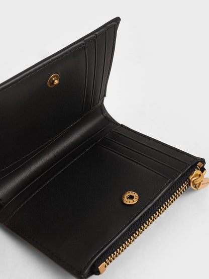 CHARLES & KEITH Signature / Harmonee Top-Zip Small Wallet - Black