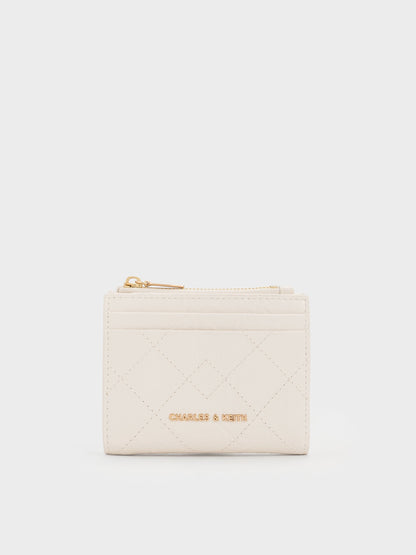 CHARLES & KEITH Deals / Duo Quilted Small Wallet - Cream