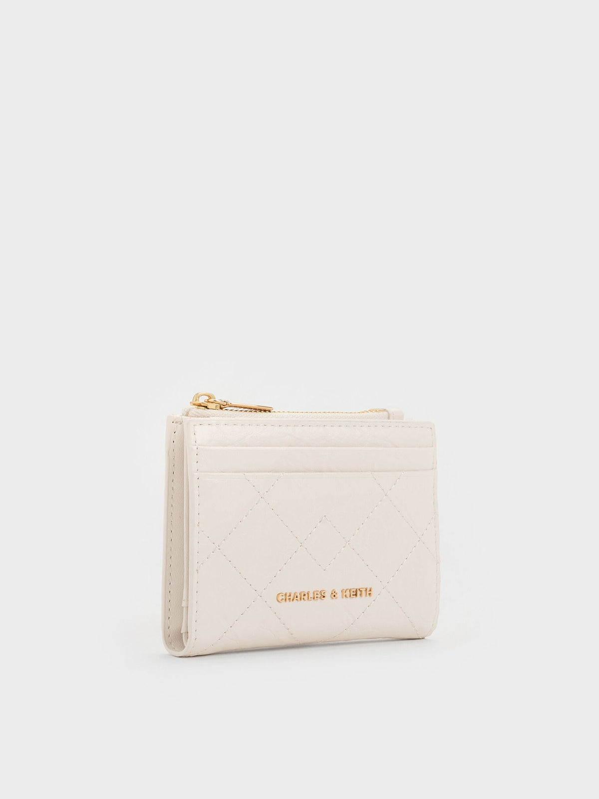 CHARLES & KEITH Deals / Duo Quilted Small Wallet - Cream