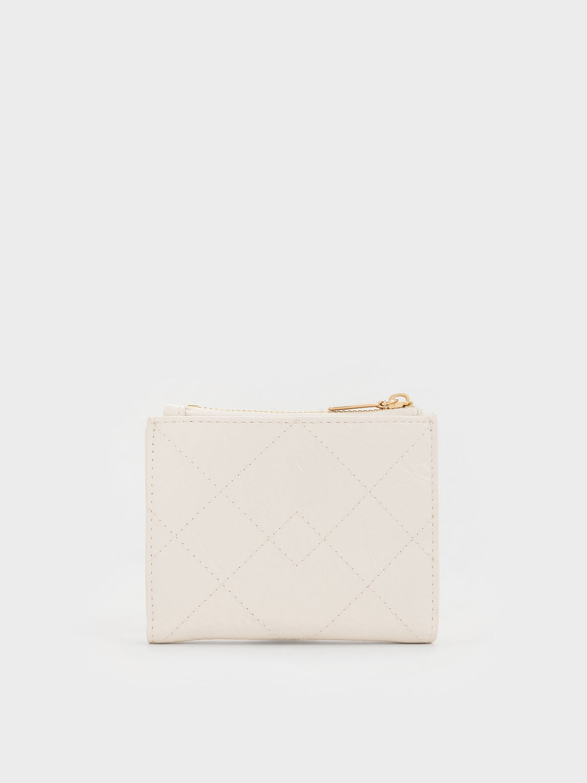 CHARLES & KEITH Deals / Duo Quilted Small Wallet - Cream
