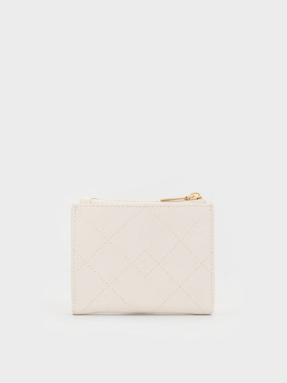 CHARLES & KEITH Deals / Duo Quilted Small Wallet - Cream