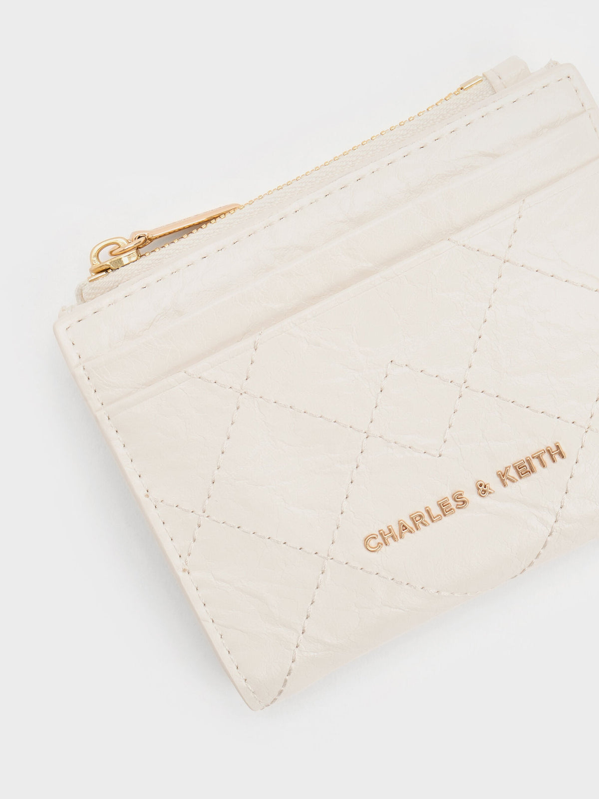 CHARLES & KEITH Deals / Duo Quilted Small Wallet - Cream