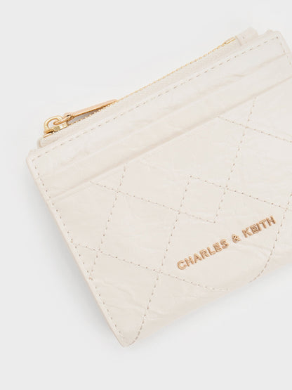 CHARLES & KEITH Deals / Duo Quilted Small Wallet - Cream