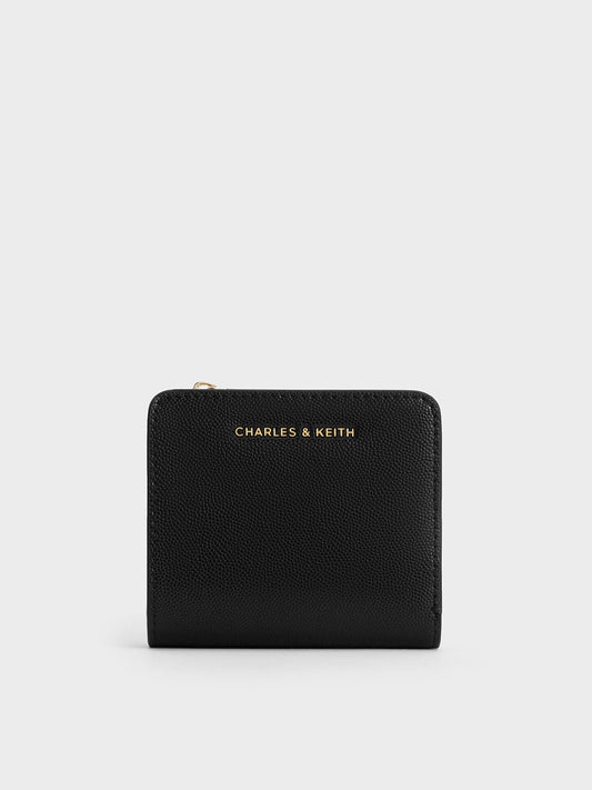 CHARLES & KEITH Best Seller / Keely Top Zip Small Wallet - Black