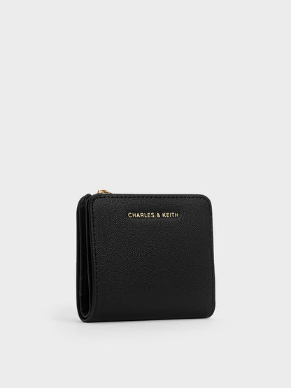 CHARLES & KEITH Best Seller / Keely Top Zip Small Wallet - Black