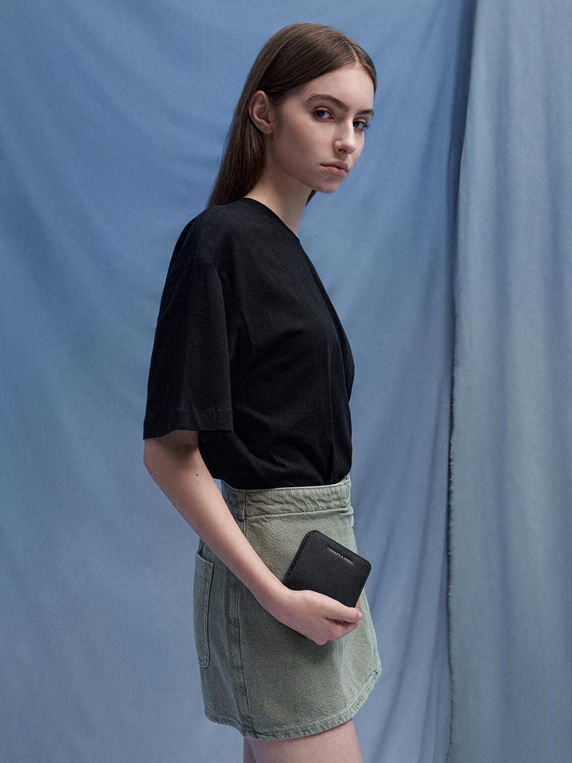 CHARLES & KEITH Best Seller / Keely Top Zip Small Wallet - Black