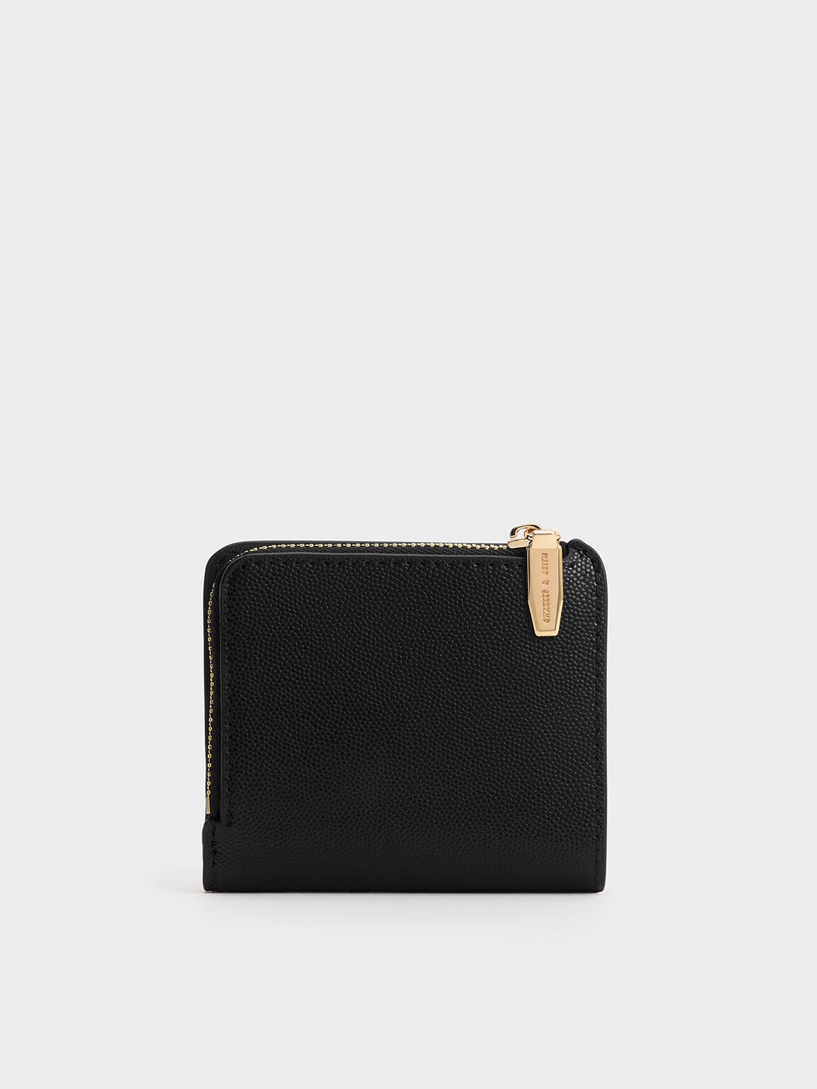 CHARLES & KEITH Best Seller / Keely Top Zip Small Wallet - Black