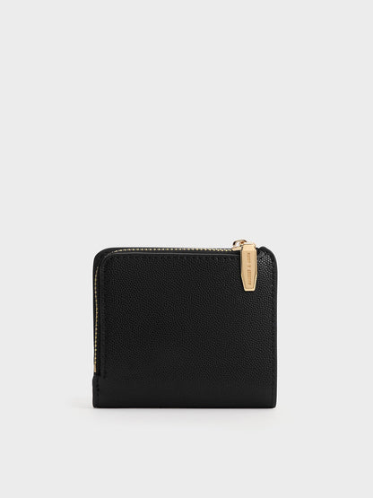 CHARLES & KEITH Best Seller / Keely Top Zip Small Wallet - Black
