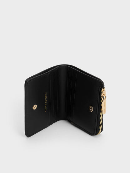 CHARLES & KEITH Best Seller / Keely Top Zip Small Wallet - Black