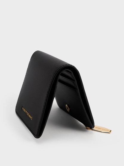 CHARLES & KEITH Best Seller / Keely Top Zip Small Wallet - Black