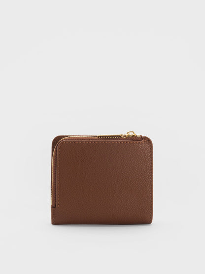 CHARLES & KEITH Popular / Keely Top Zip Small Wallet - Dark Brown