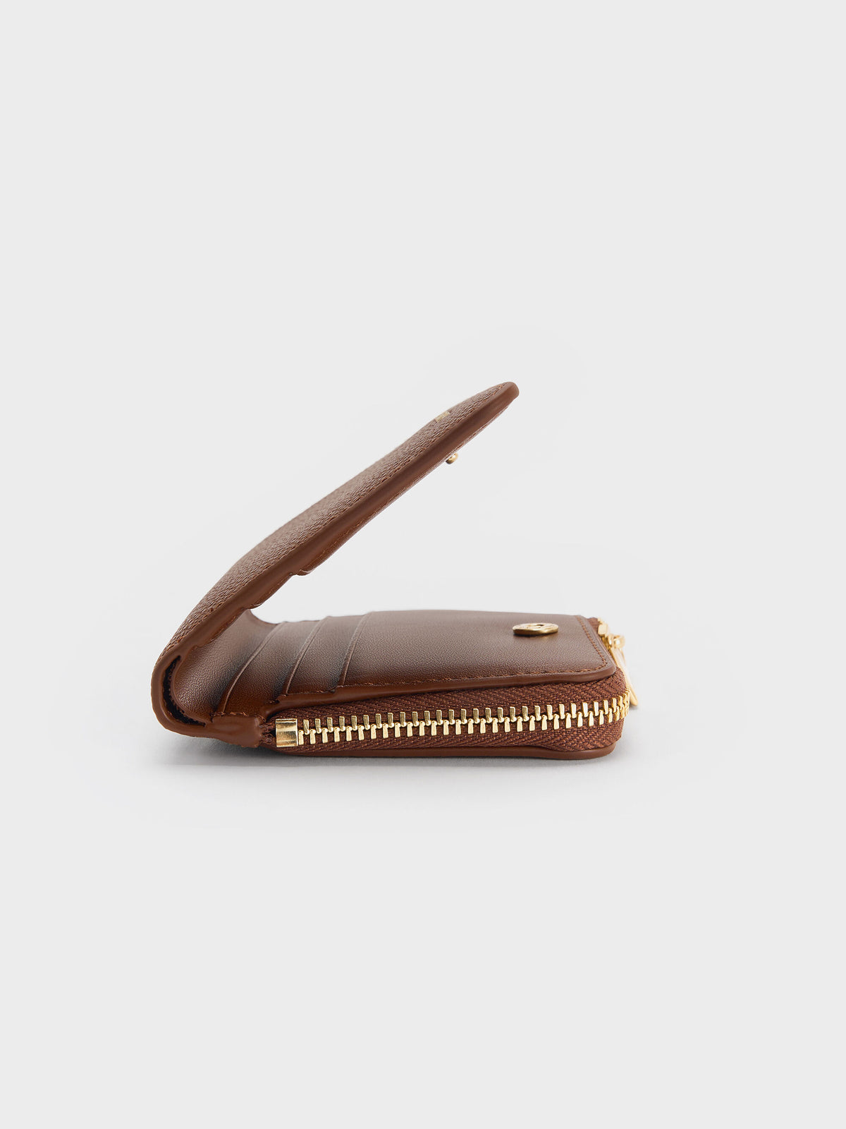 CHARLES & KEITH Popular / Keely Top Zip Small Wallet - Dark Brown