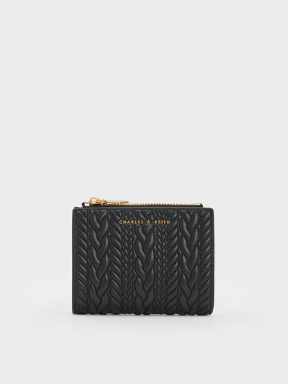 CHARLES & KEITH Featured / Apolline Textured Top-Zip Wallet - Black
