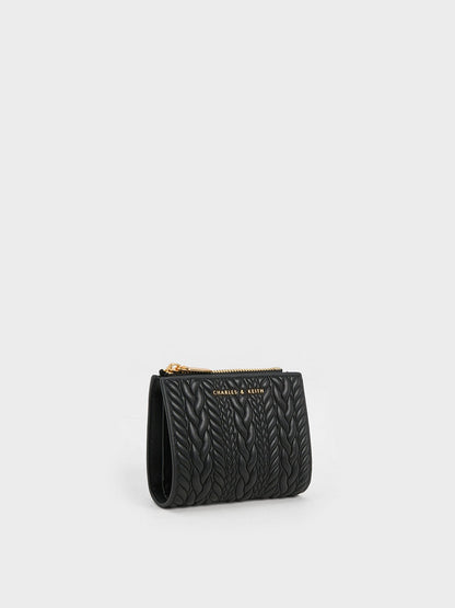 CHARLES & KEITH Featured / Apolline Textured Top-Zip Wallet - Black