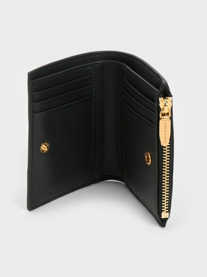 CHARLES & KEITH Featured / Apolline Textured Top-Zip Wallet - Black