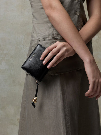 CHARLES & KEITH Latest / Augustine Zip-Around Small Wallet - Black