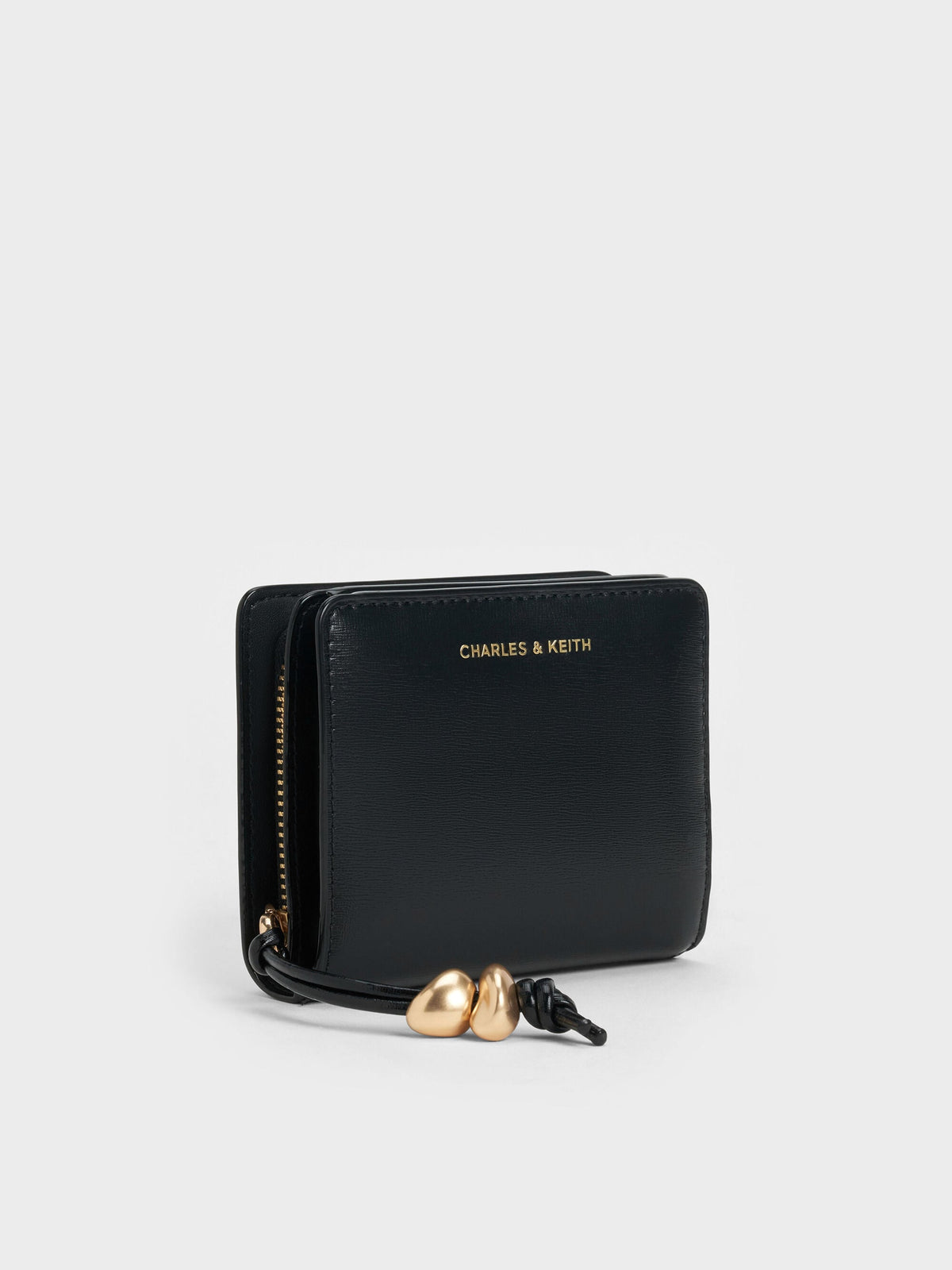CHARLES & KEITH Latest / Augustine Zip-Around Small Wallet - Black
