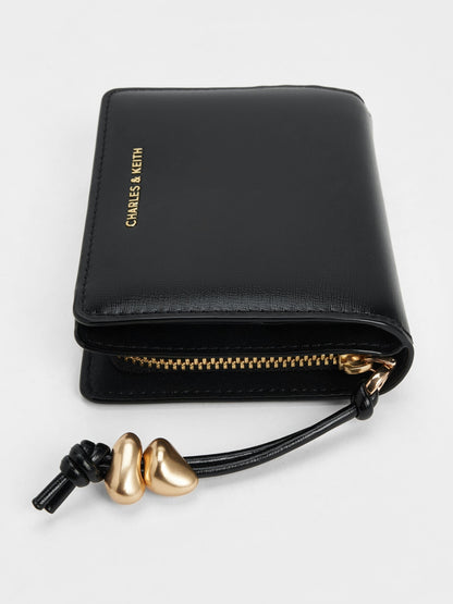 CHARLES & KEITH Latest / Augustine Zip-Around Small Wallet - Black