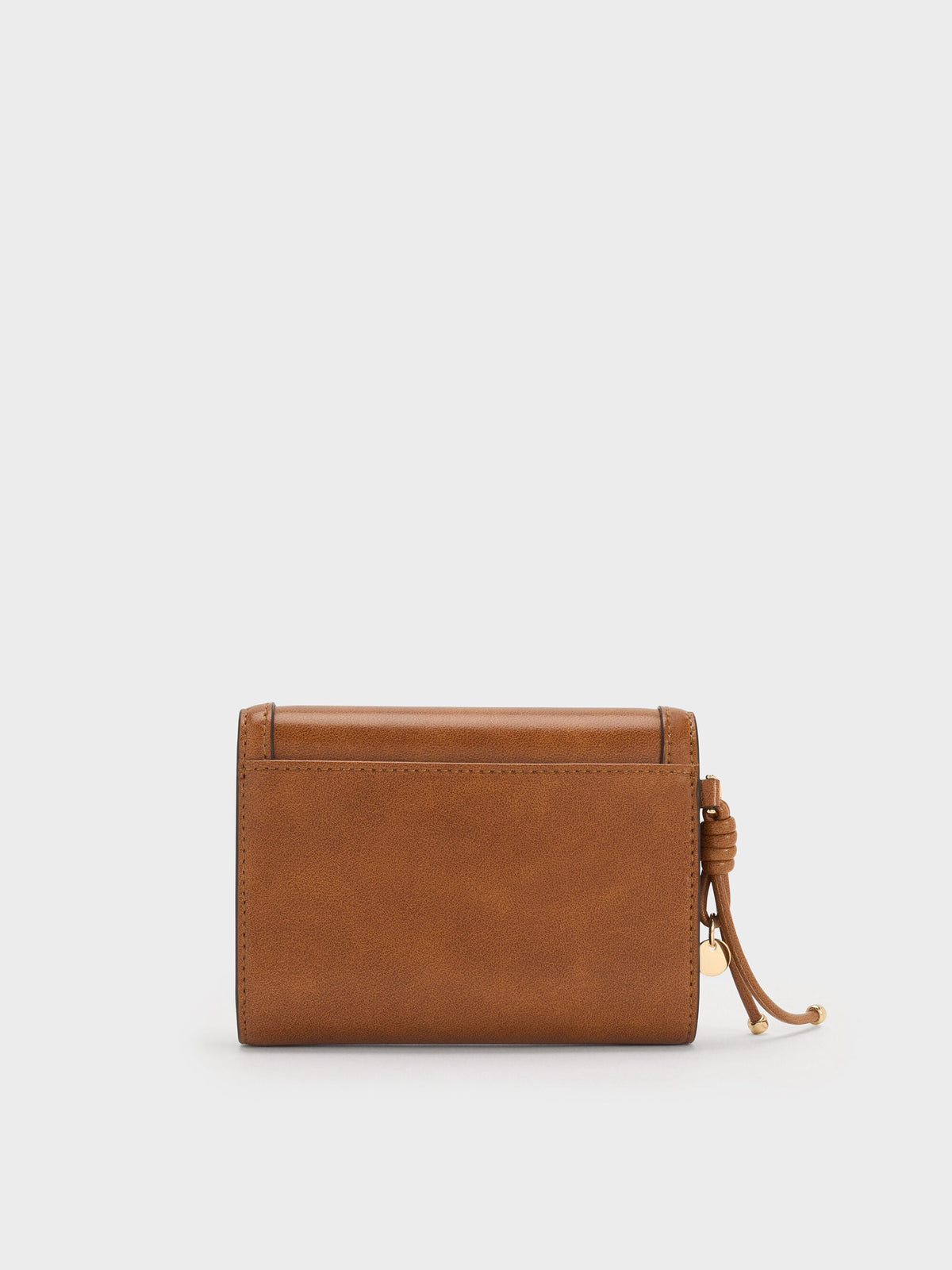 CHARLES & KEITH Everyday / Haylen Front-Flap Small Wallet - Distressed Tan